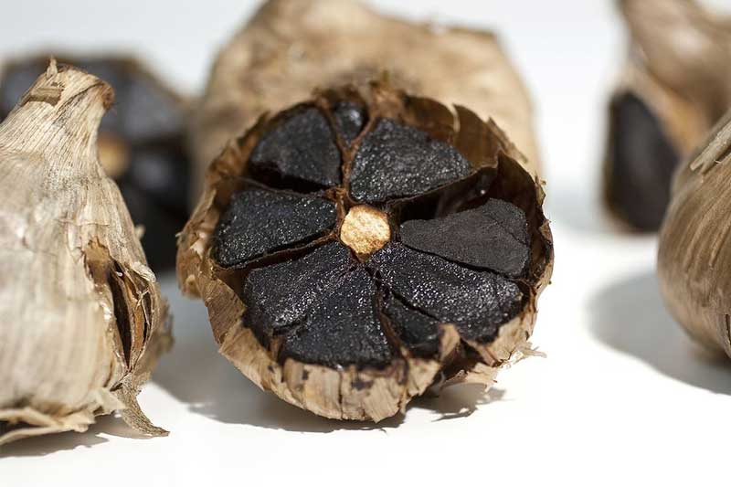 Photo of Black Garlic.