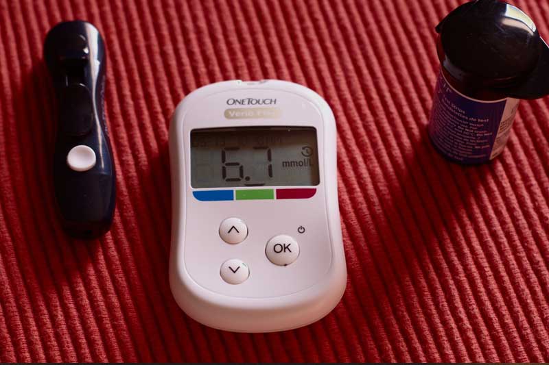 Photo of device to measure blood sugar.