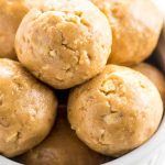 Photo of almond butter balls snack.